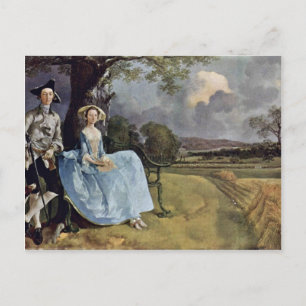 Porträt von Herrn und Frau Andrews von Thomas Gain Postkarte