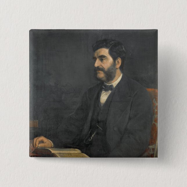 Porträt von Hormuzd Rassam, 1869 Button (Vorderseite)