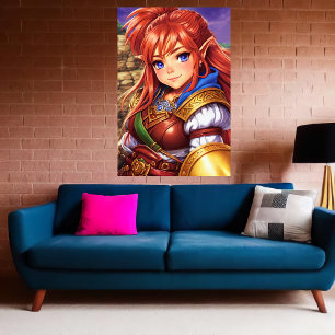 Porträt von Hybridfrauen der Zwergelfen Art der Poster