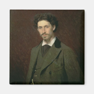 Porträt von Ilya Efimovich Repin, 1876 Magnet