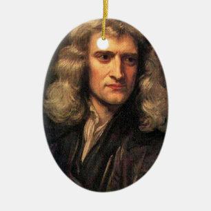 Porträt von Isaac Newton (1642-1727) Keramikornament