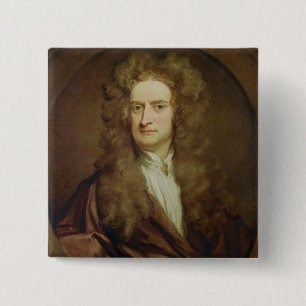 Porträt von Isaac Newton 1702 Button