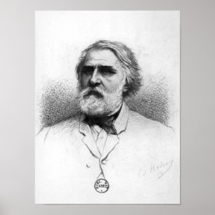 Porträt von Iwan Turgenev Poster