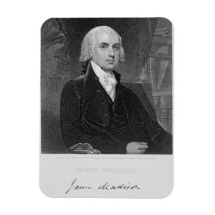 Porträt von James Madison, graviert von William A Magnet