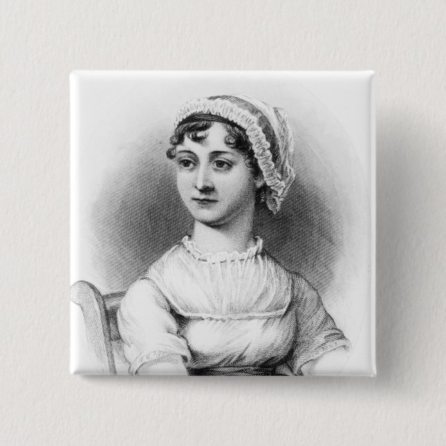 Porträt von Jane Austen Button (Vorderseite)