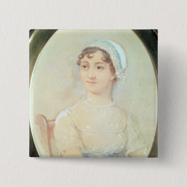 Porträt von Jane Austen Button (Vorderseite)