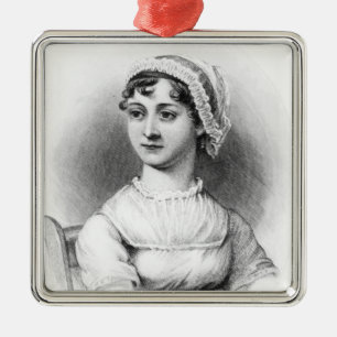 Porträt von Jane Austen Ornament Aus Metall