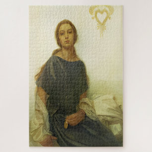 Porträt von Jaroslava von Alphonse Mucha Puzzle