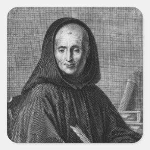 Porträt von Jean Mabillon gravierte durch Alexis Quadratischer Aufkleber