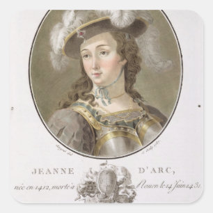 Porträt von Jeanne d'Arc (1412-31), 1787 (gefärb Quadratischer Aufkleber