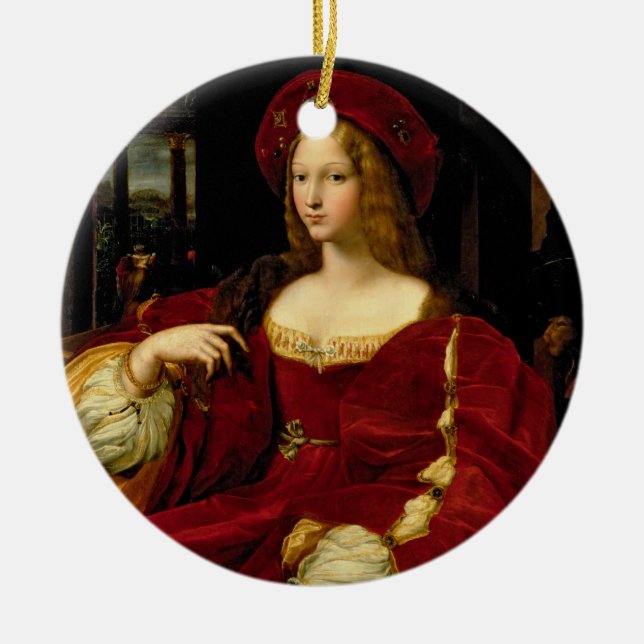 Porträt von Jeanne von Ehefrau Aragoniens Keramikornament (Vorne)