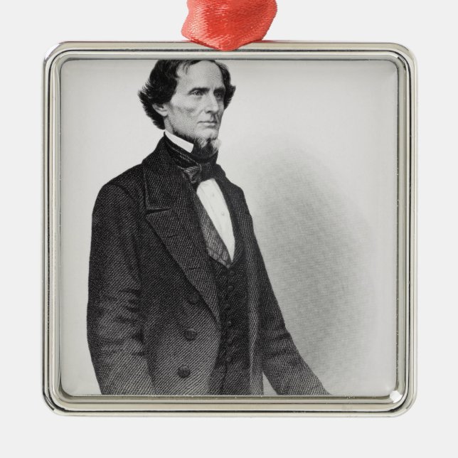 Porträt von Jefferson Davis Silbernes Ornament (Vorne)