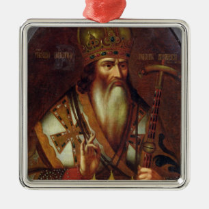 Porträt von Joachim, Patriarch von Moskau Silbernes Ornament