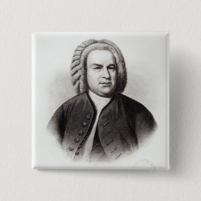 Porträt von Johann Sebastian Bach Button (Vorderseite)