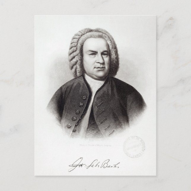 Porträt von Johann Sebastian Bach Postkarte (Vorderseite)