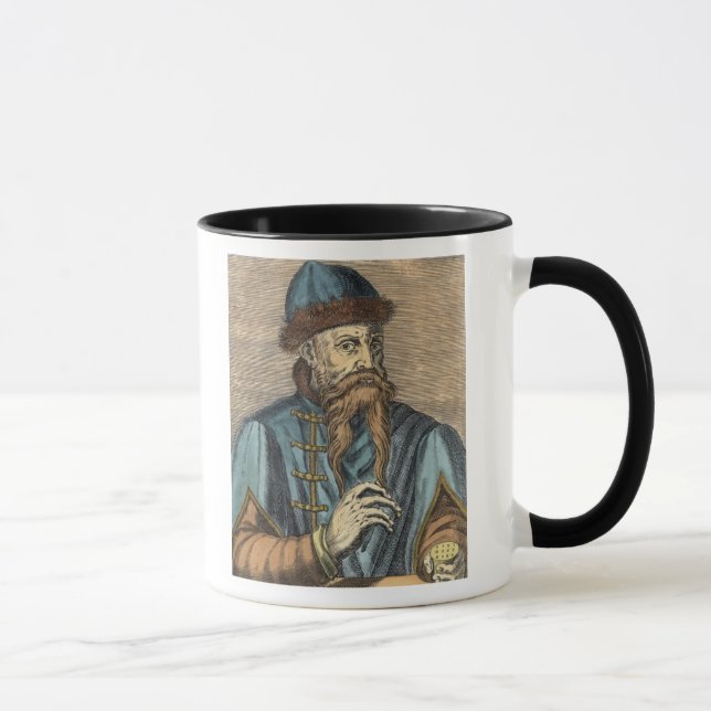 Porträt von Johannes Gutenberg 2 Tasse (Rechts)