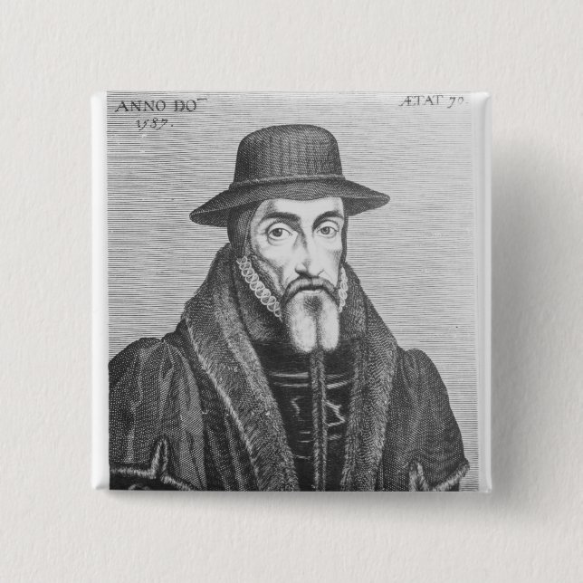 Porträt von John Foxe-Englisch Martyrologist Button (Vorderseite)