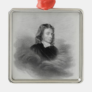 Porträt von John Milton (1608-74) graviert durch Silbernes Ornament