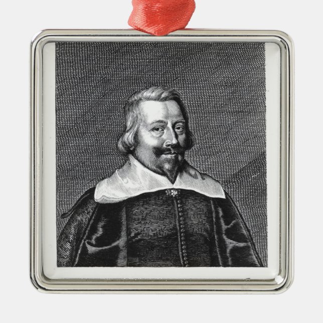 Porträt von John Pym graviert von George Silbernes Ornament (Vorne)
