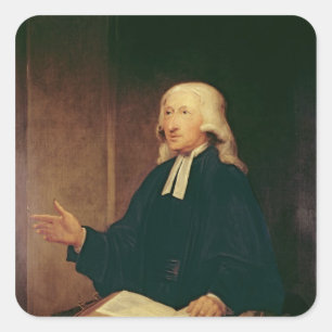 Porträt von John Wesley 1788 Quadratischer Aufkleber