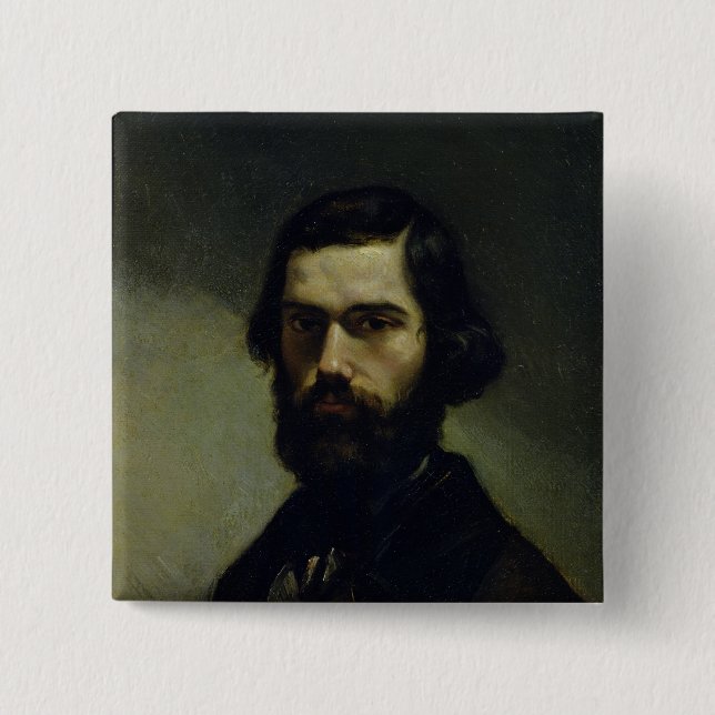 Porträt von Jules Valles c.1861 Button (Vorderseite)