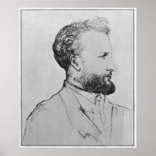 Porträt von Jules Verne d Poster