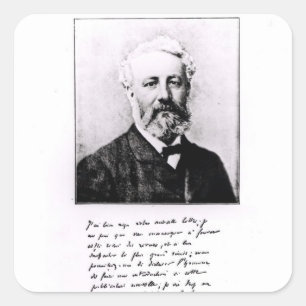 Porträt von Jules Verne Quadratischer Aufkleber