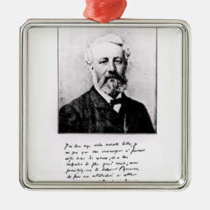 Porträt von Jules Verne Silbernes Ornament