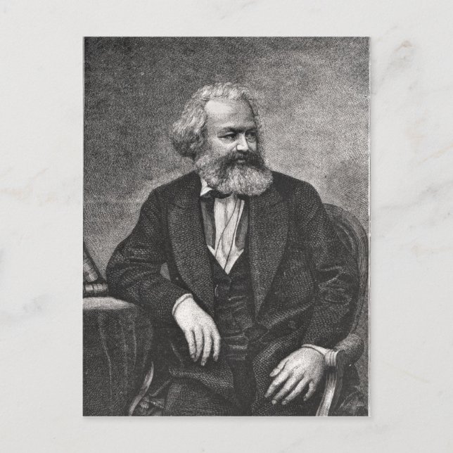 Porträt von Karl Marx 1857 Postkarte (Vorderseite)