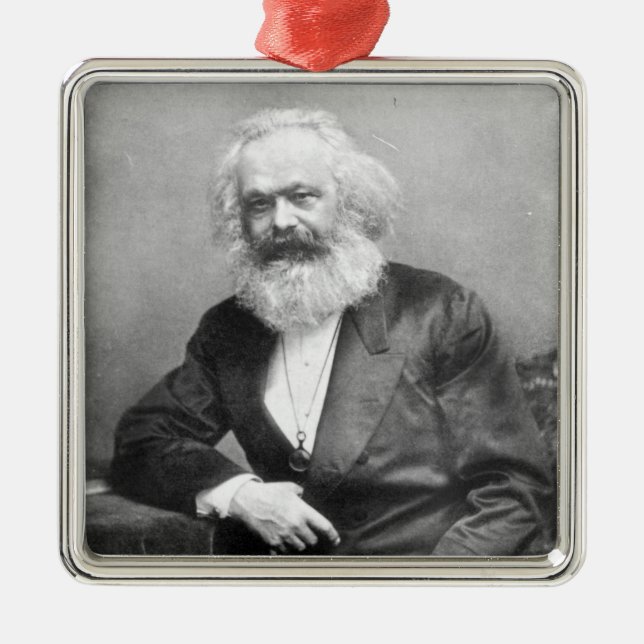 Porträt von Karl Marx Silbernes Ornament (Vorne)