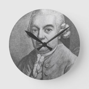 Porträt von Karl Philipp Emanuel Bach (1714-88) ( Runde Wanduhr