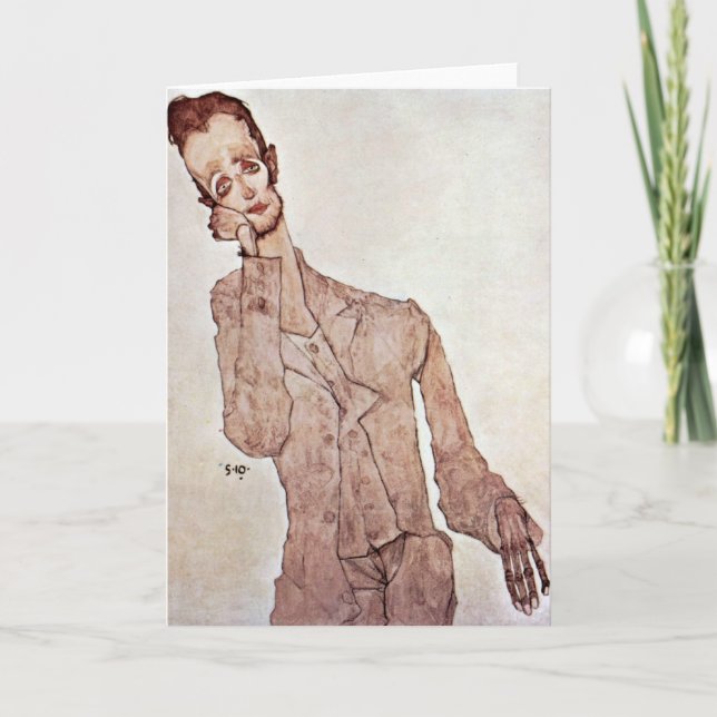 Porträt von Karl Zakovsek durch Egon Schiele Karte (Vorderseite)