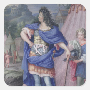 Porträt von König Louis-XIV von Frankreich Quadratischer Aufkleber