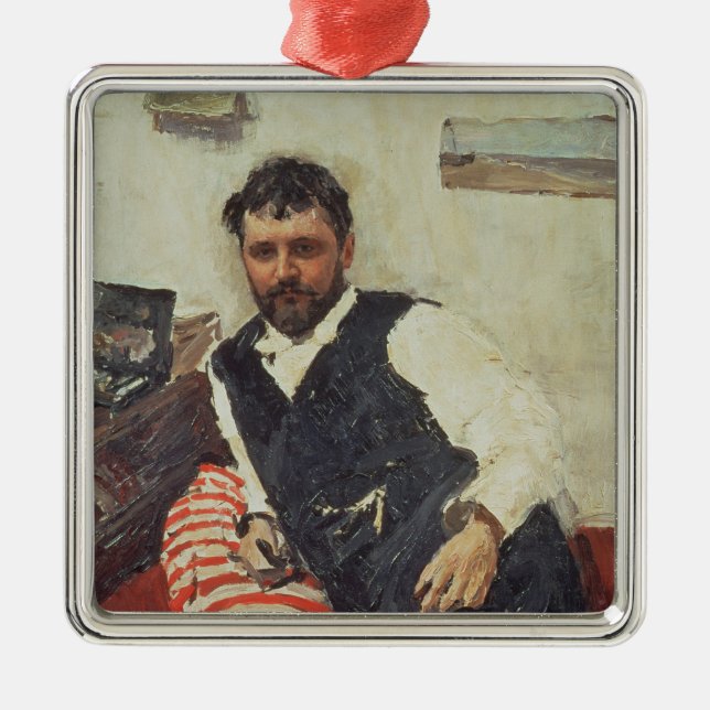 Porträt von Konstantin Korovin, 1891 Silbernes Ornament (Vorne)