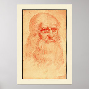 Porträt von Leonardo da Vinci Poster