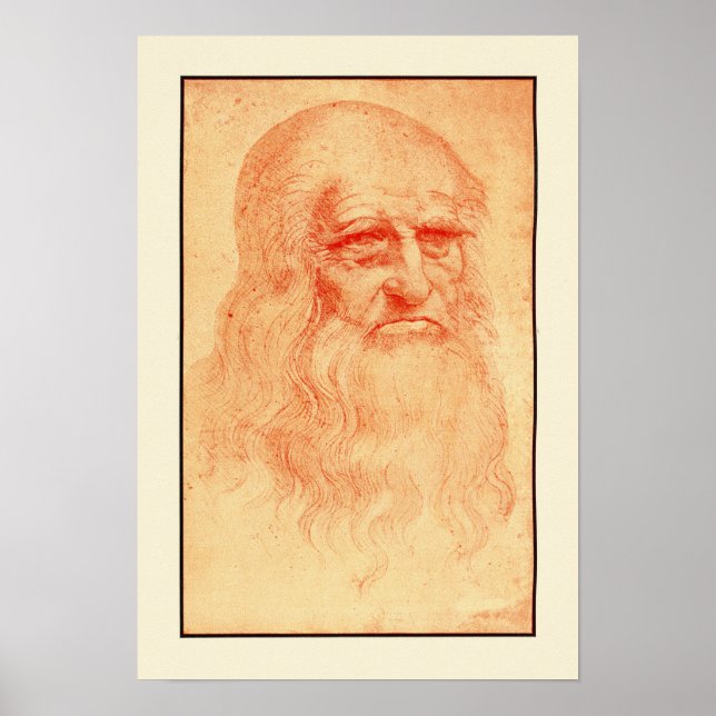 Porträt von Leonardo da Vinci Poster (Vorne)