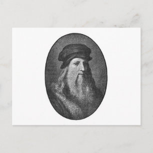 Porträt von Leonardo da Vinci Postkarte