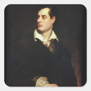 Porträt von Lord Byron (1788-1824) (Öl auf Quadratischer Aufkleber