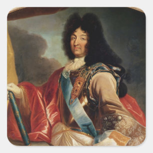 Porträt von Louis XIV 2 Quadratischer Aufkleber