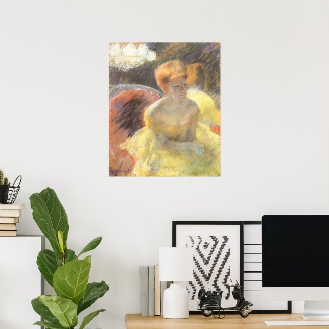 Porträt von Lydia an der Oper von Mary Cassatt Poster (Heimbüro)