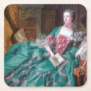 Porträt von Madame Pompadour, Boucher, 1756 Rechteckiger Pappuntersetzer
