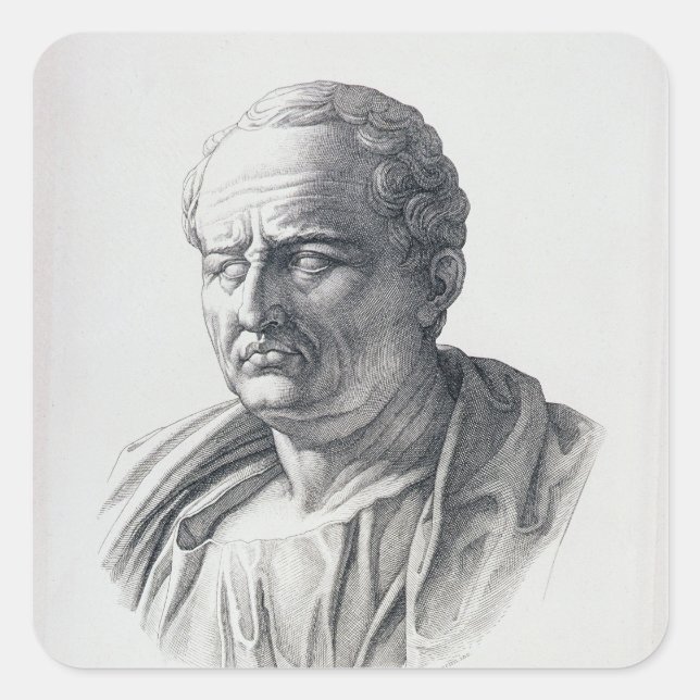 Porträt von Marcus Tullius Cicero Quadratischer Aufkleber (Vorderseite)
