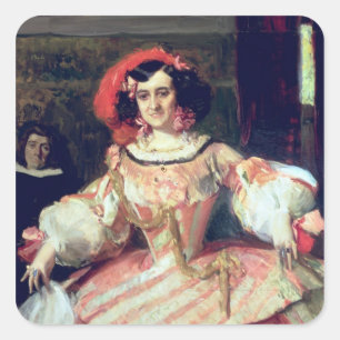 Porträt von Maria Guerrero Quadratischer Aufkleber
