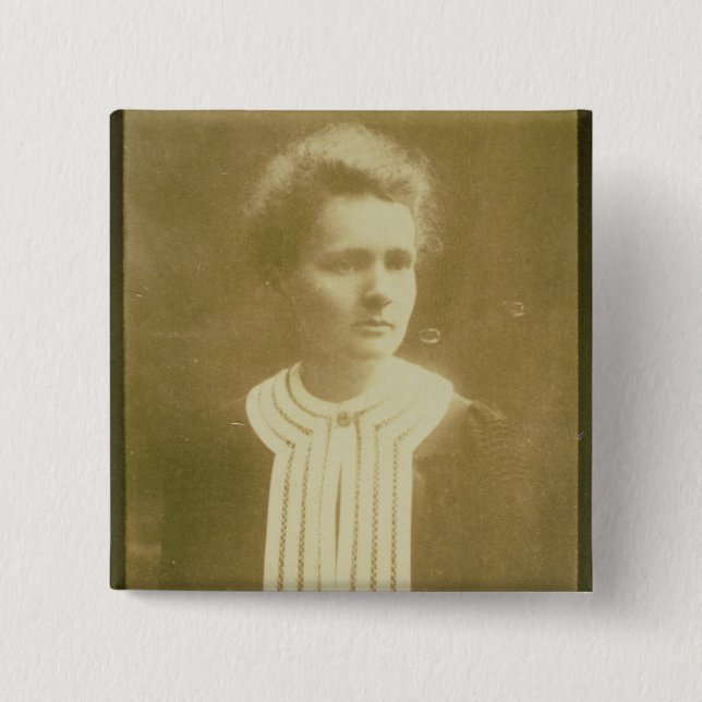 Porträt von Marie Curie Button (Vorderseite)