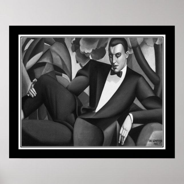Porträt von Marquis d'Afflito von Tamara de Lempik Poster (Vorne)