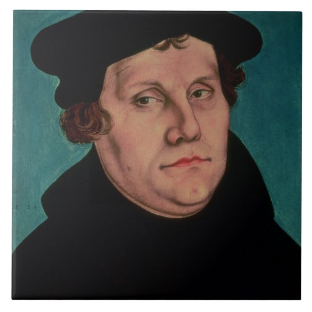 Porträt von Martin Luther, 1529 Fliese (Vorderseite)
