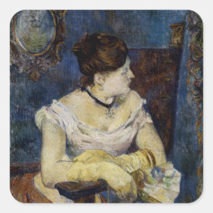 Porträt von Mette Gaugin, die Künstler-Ehefrau Quadratischer Aufkleber