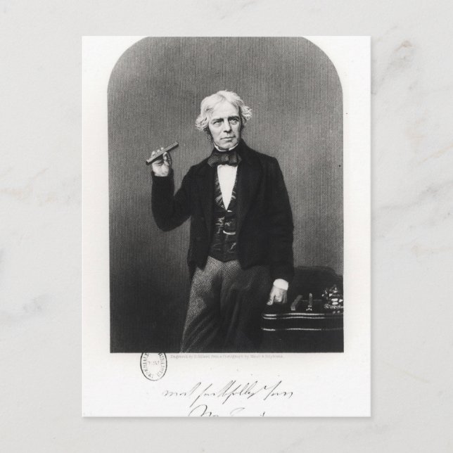 Porträt von Michael Faraday Postkarte (Vorderseite)