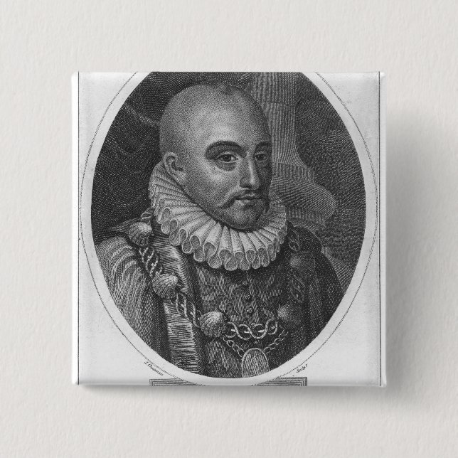 Porträt von Michel de Montaigne Button (Vorderseite)