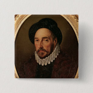Porträt von Michel Eyquem de Montaigne Button